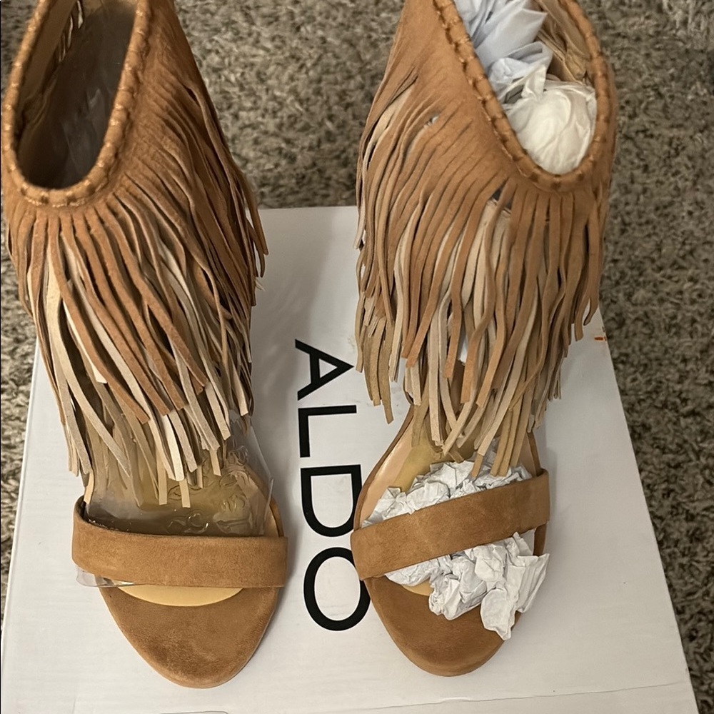 Aldo Tan Heeled Boots Elegant Design